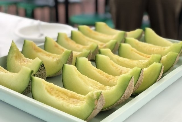 潮騒の湯メロン試食昼食